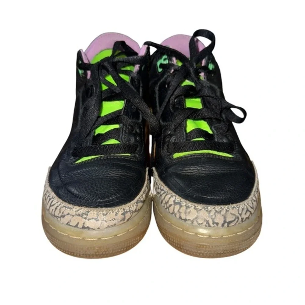 Jordan Air Jordan 3 Retro‎ Kids 4.5Y Pre-Owned Sneakers Black Green DA2304-003
